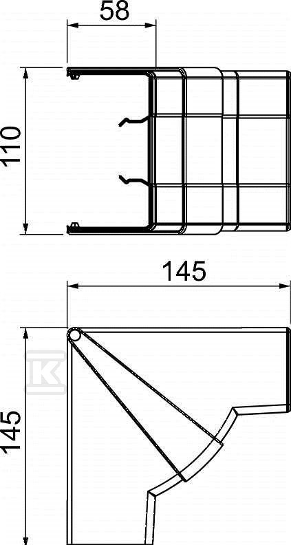 Vnitřní roh, pohyblivý typ GK-IH53100RW - 6113070