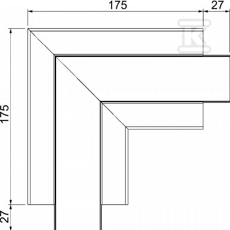 Colț plat, fix tip GK-FS53100RW - 6113080