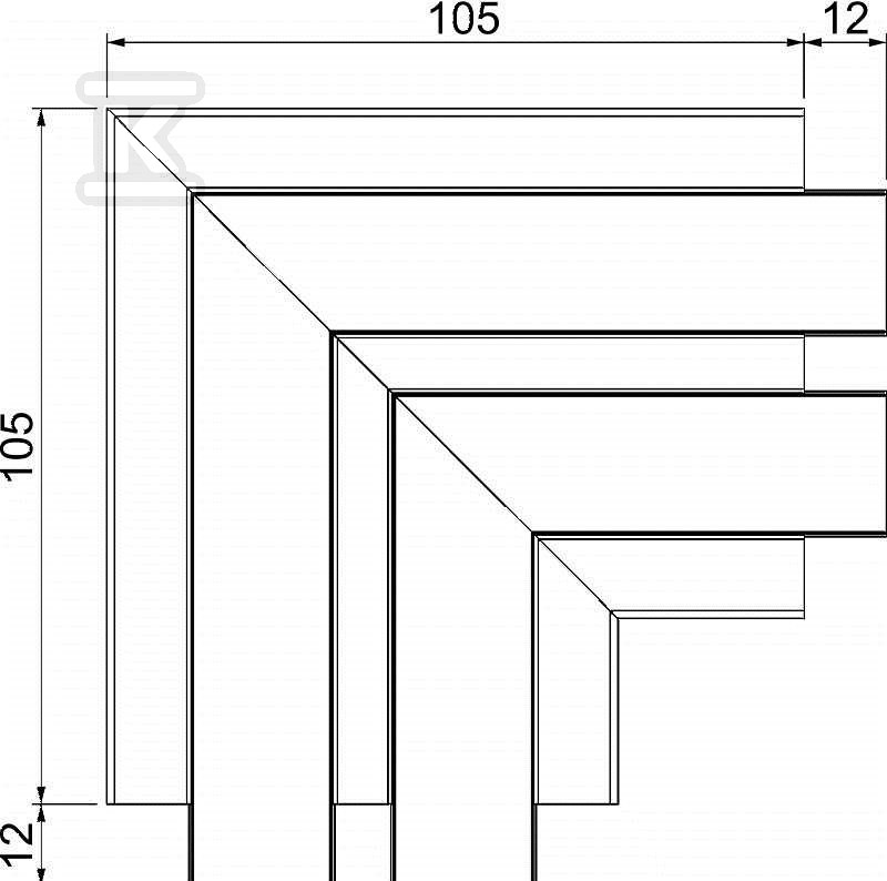 Colț plat, fix tip GK-FS53165RW - 6113450