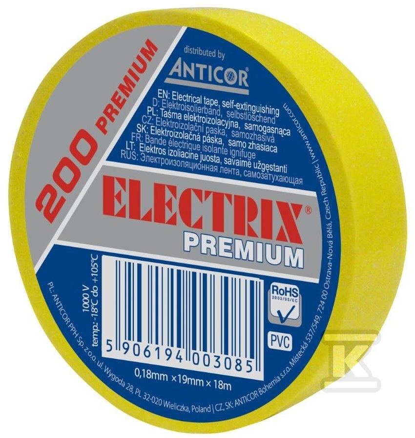 Electrix 200 Premium tape, yellow - PE-200P188-0019018