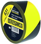 Warning tape, yellow and black 631 50mmx33m