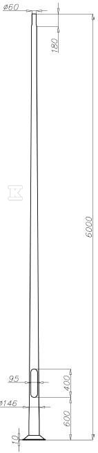 Aluminum column SAL-60 anodized inox - 42313/C45