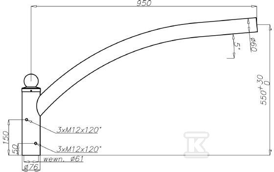 Aluminum bracket WR-2/1 anodized inox - 472021/C45