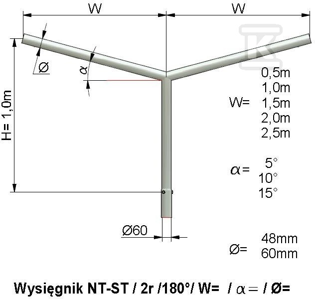 NT ST 2 rám 1,0 m výložník - 3.01.003.99100.21559