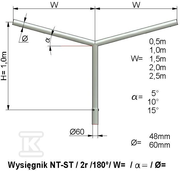 Výložník NT ST 2 rám 1,5 m - 3.01.003.99100.21609