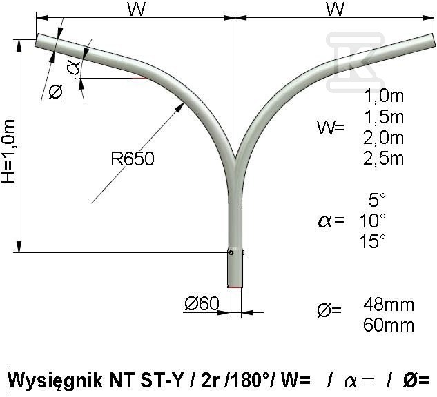 Brat NT ST-Y 2 cadre 1,0 m - 3.01.003.99100.21009