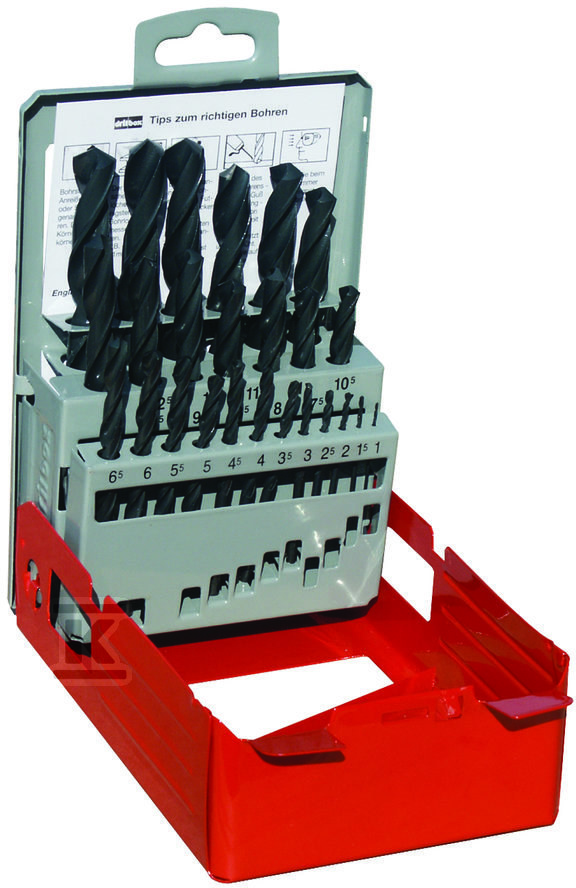 Zestaw wierteł HSS-R DIN 338 czarnych, - AB00251085