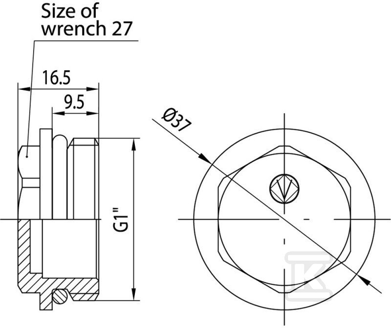 Korek kolektora G1" mosiężny G 1" - 6096100