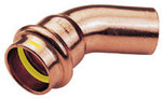 Łuk jednokielichowy 45 stopni 42mm B Press Gas