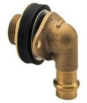 Przejście przez ściankę 90°, gwint wewnętrzny 15x1/2x3/4x35 brąz B Press