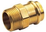 Vsuvka adaptéra, vonkajší závit, 15 x 3/4 bronz B Press Gas