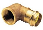 90 ° elbow, female thread, 15 x 1/2 bronze B Press Gas