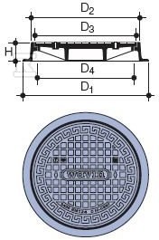 Właz żeliwny dn 600mm okrągły H=115, - 3022222