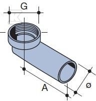 Kolano PEHD 56x2.5" GW gwint - 3043473