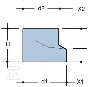 Reduction 50x40mm eccentric black - 3003821