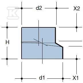 Reduction 56x40mm eccentric black - 3081558