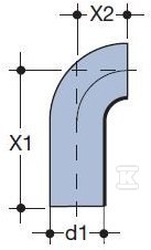 Kolano PEHD 56/90 wydłużone S12.5, - 3003944