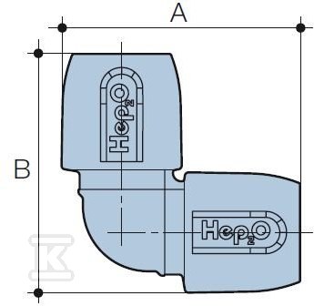 Kolano PB 22x90 PN10 NG - 3029617