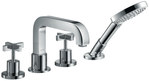 Element zewnętrzny Hansgrohe Axor Citterio do baterii 4-otworowej do montażu na brzegu wanny, uchwyty krzyżowe z rozetami chrom 39445000