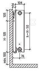 PURMO PLAN FCV22 500x1000 radiator, - F0A2205010011300