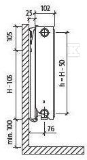 PURMO Plint CV22 200x700 radiator, - F072202007011300