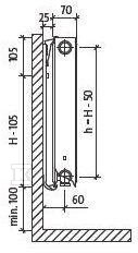 PURMO Plint CV21S 200x600 radiator, - F072102006011300