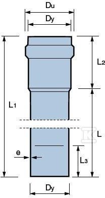 PVC-Abwasseraußenrohr 110x3.2x1000 SN8 - 3033550