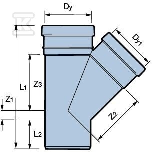 PVC tee 160x160x160/45 class N - 3041525