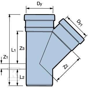 Trójnik PVC 315x200/45 do kanalizacji - 4081732
