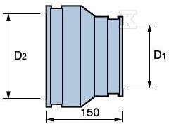 Złączka gumowa 160 rura PVC/kamionkowa - 4045556