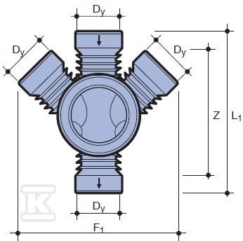 Kineta PE 425x250 zbiorcza 45st. typ 2, - 3022205