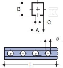 QS mounting rail 30/45 6m - 4044298