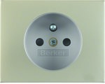 Faceplate with shutters for the grounded socket, stainless steel, K.5