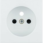 Front plate with shutters for the contacts to the socket with the grounding white, gloss, B. Square