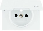 Faceplate for socket with earthing and cover, white, K.1