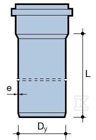 PVC pipe 50x2.5x1000 sanitary gray - 3043772