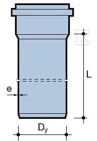 Pipe HT/PP 40x1.8x250 sanitary gray - 3044557