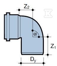 Koleno HT 32x32/88 sanit.biele - 3021734