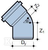 Koleno HT 40x40/45 sanitárne šedé - 3010773