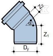 PVC-HT koleno 50/45 sanitarno, za - 3033697