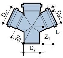 HT single-plane cross 110x110x50x50/67 - 3038918