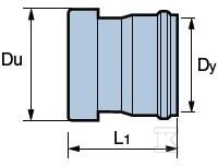 Złączka PVC 200x200 rura PVC/kielich - 3022157