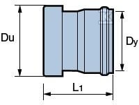 Złączka PVC 400x400 rura PVC/kielich - 3022159