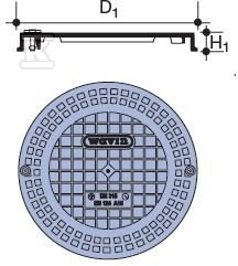 Cast iron cover 400mm kl.A15/1.5T for - 3029925