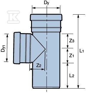 Trójnik PVC 250x110/87 do kanalizacji - 3009610