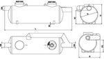 AQUAFIX SKG2BP 150, steel sep. coalescing with a sedimentation basin and 10-fold by-pass, culvert nom. 150 l / s, max. 1500 l / s, vol. axis. 16890 l, connections steel.