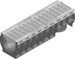 RECYFIX PLUS 100, channel type 0105, with a mesh grating MW 30/10, galvanized, class B 125