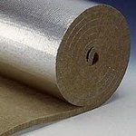 Rock wool mat covered on one side with Paroc Lamella Mat 50 Alucoat aluminum foil, 20mm thick, non-flammable /10m2/