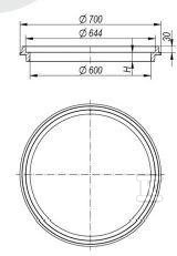 Pierścień żeliwny dystansowy D600mm, - W0100-0040-1000-000