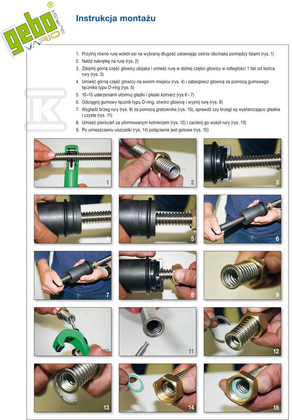 Corrugated pipe DN16 AISI316l - 4m with - SVW16.4